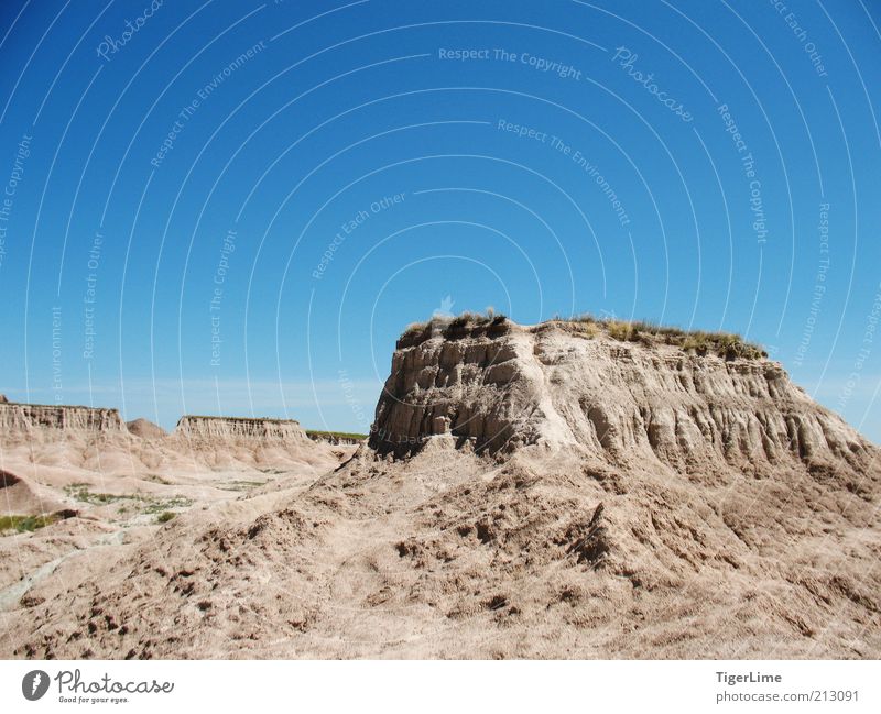Badlands Pedestal Environment Nature Landscape Sand Air Sky Cloudless sky Sunlight Summer Climate change Warmth Drought Hill Rock Mountain Exceptional