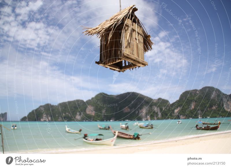 Fly! Vacation & Travel Summer Summer vacation Beach Ocean Island House (Residential Structure) Thailand Watercraft Sky Strange Colour photo Exterior shot Day