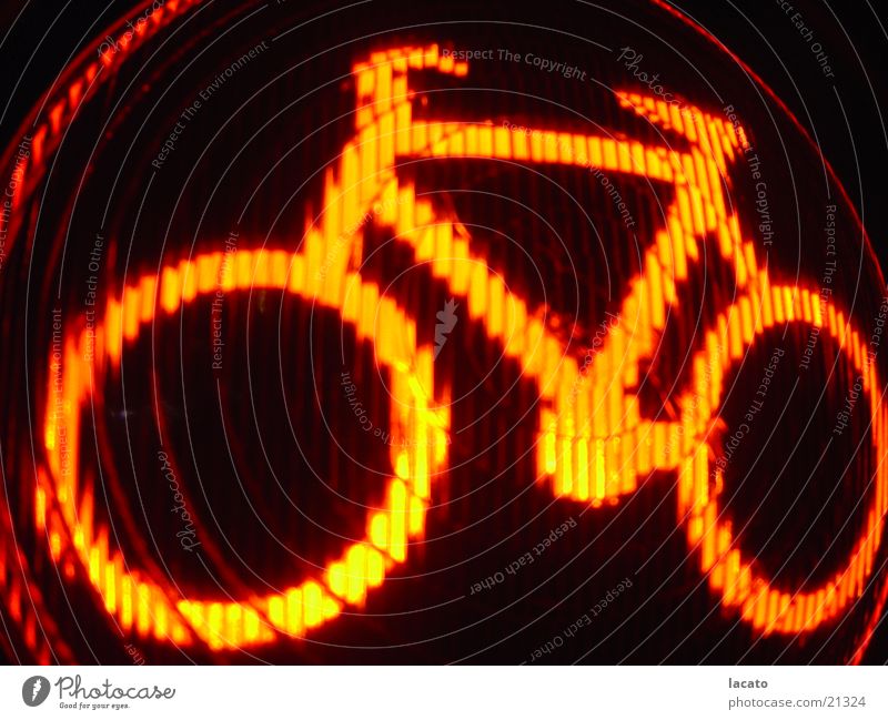 red bike Bicycle Traffic light Red Light Lamp Electrical equipment Technology orange Signal