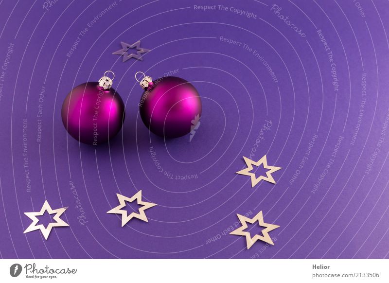 Violet Christmas balls on purple background Design Joy Feasts & Celebrations Christmas & Advent Sign Ornament Sphere Beautiful Round Silver Emotions Moody