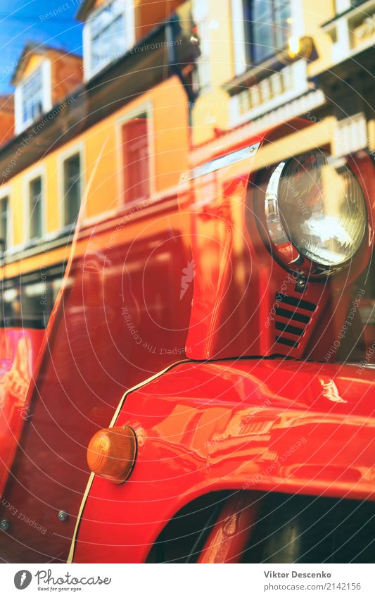 Red motor scooter in the city reflection Style Design Vacation & Travel House (Residential Structure) Engines Culture Park Baltic Sea Building Architecture