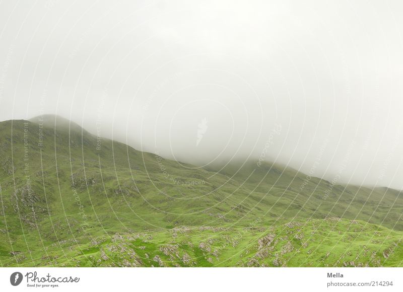 Green and Grey V Vacation & Travel Environment Nature Landscape Elements Clouds Fog Hill Mountain Highlands Natural Gray Moody Calm Scotland Wall of fog