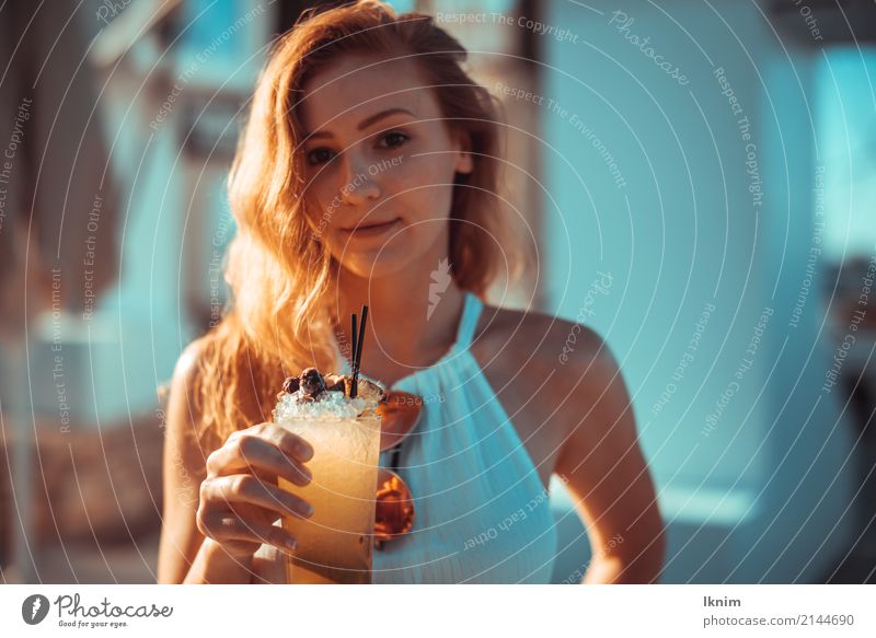 summer drink Beautiful Wellness Life Contentment Relaxation Summer Summer vacation Sun Feminine Young woman Youth (Young adults) 1 Human being 18 - 30 years