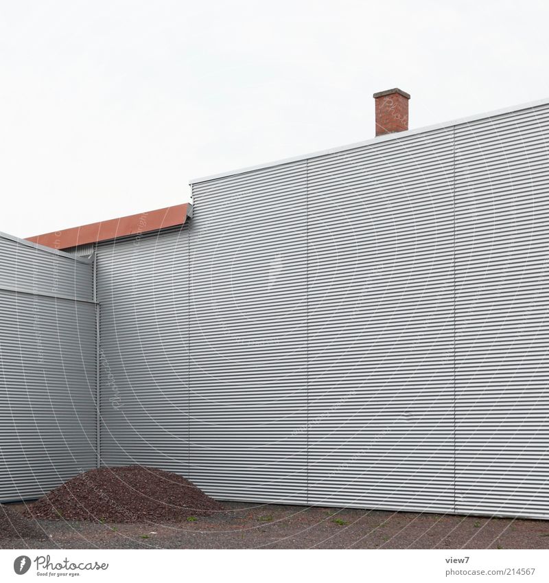 moiré Construction site House (Residential Structure) Industrial plant Wall (barrier) Wall (building) Facade Metal Line Stripe Authentic Exceptional Sharp-edged