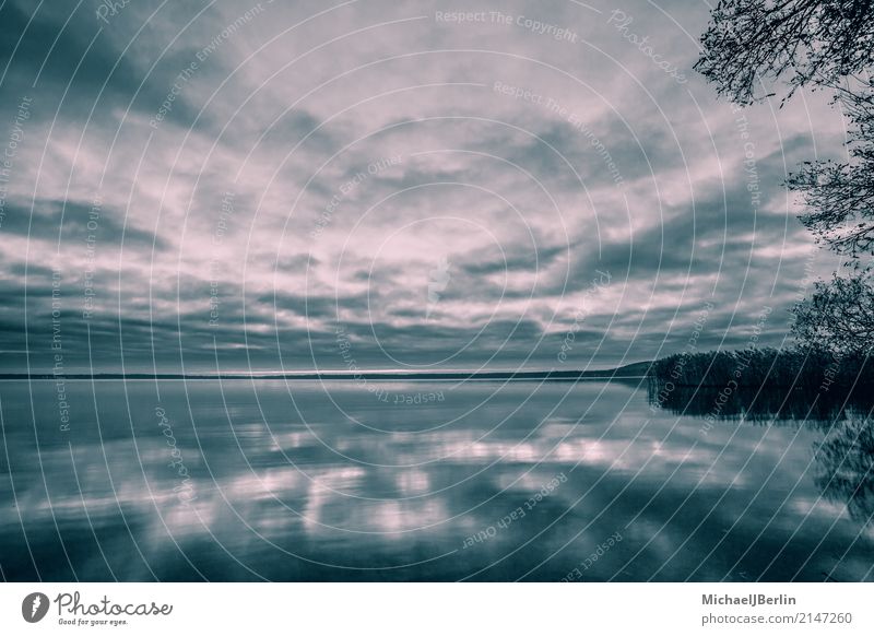 storm clouds over the lake Landscape Gale Lake Dark Creepy Uniqueness Turquoise Colour photo Exterior shot Deserted Dawn Central perspective Wide angle