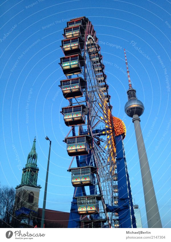 Giant Ferris Wheel to the Christmas Market at Alexanderplatz in Berlin Town Capital city Downtown Tourist Attraction Landmark Joy Ferris wheel Christmas Fair