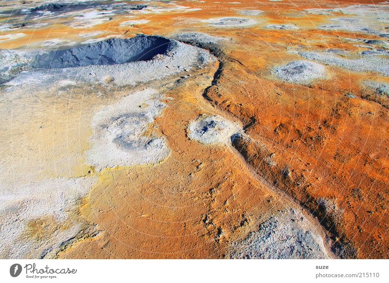 hot spot Environment Nature Landscape Elements Earth Summer Beautiful weather Volcano Exceptional Fantastic Hot Orange Iceland geothermal area Hot springs