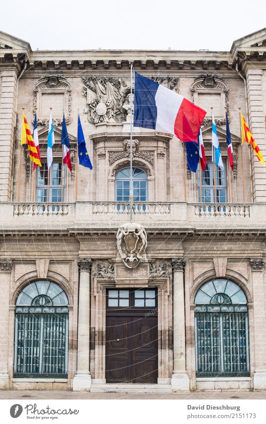 City Hall of Marseille Vacation & Travel Tourism Sightseeing Town City hall Tourist Attraction Flag Politics and state France Window Door Republic President