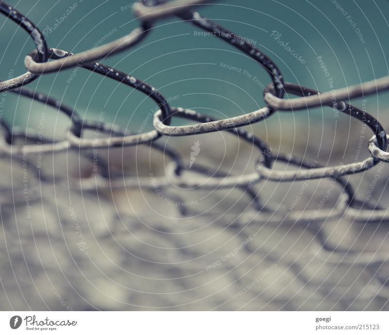 weathered Water Old Tall Broken Time Attachment Rock Fence Wire netting fence Boundary Canyon Edge Colour photo Exterior shot Detail Structures and shapes