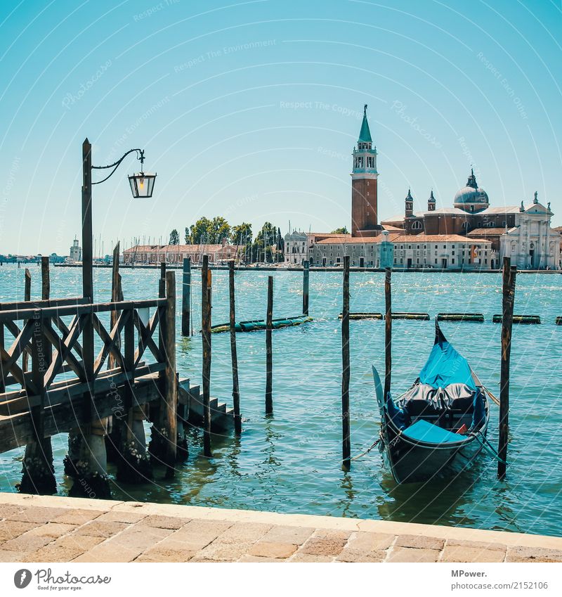 venice classic Port City Old town Church Dome Palace To enjoy Beautiful Venice Gondola (Boat) Watercraft Ocean Lantern Jetty Turquoise Tower Church spire