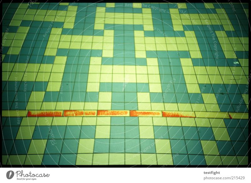 the difference between right and wrong Train station Yellow Green Red Ground Tile Line Structures and shapes Pattern Grid Pixel Colour photo Detail Lomography