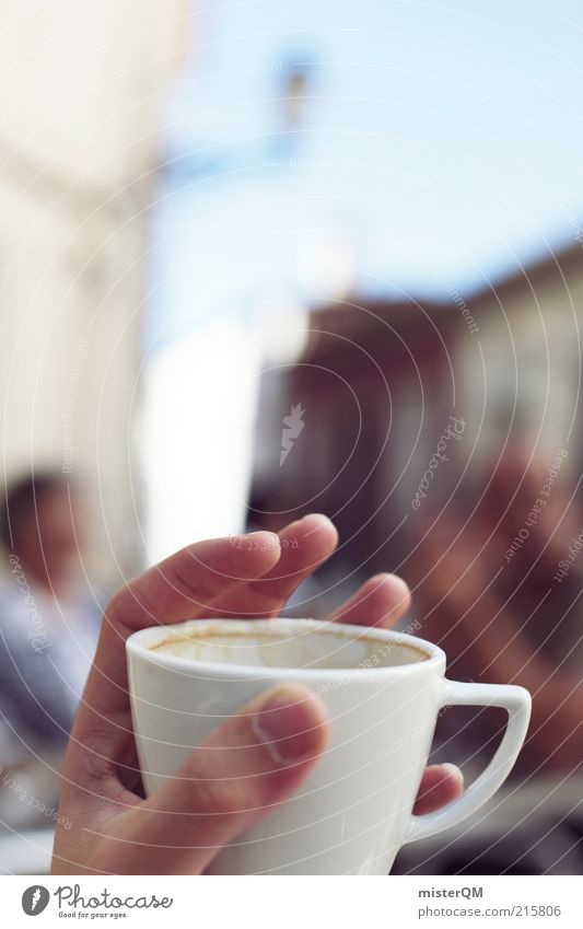 Time-out. Lifestyle Esthetic Contentment Break Coffee Coffee cup To have a coffee Coffee break Sidewalk café Cup Mediterranean Relaxation Vacation & Travel