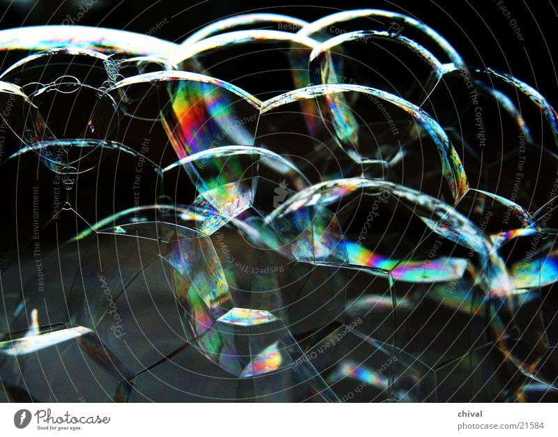 Bubbles 4 Soap bubble Light Rainbow Colour Reflection interference Prison cell Honey-comb