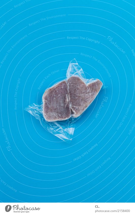tuna steak, deep-frozen Food Fish Nutrition Packaging Plastic packaging Eating Shopping Simple Cheap Cold Delicious Blue quick-frozen Supermarket Fishery