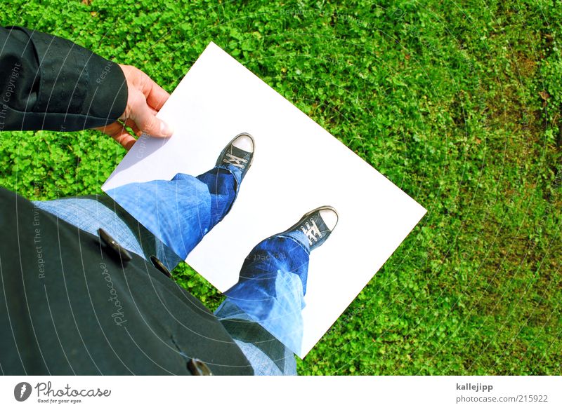 summer-winter games Lifestyle Leisure and hobbies Human being Hand Fingers Legs Feet 1 Summer Meadow Looking Lawn Chucks Trick Deception Comical Colour photo