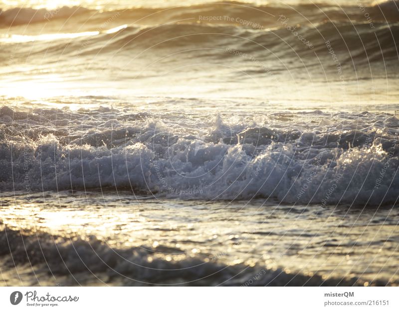 Waves. Water Drops of water Ocean Swell Undulation Wave action Inject Salty Air Vacation & Travel Gorgeous Sea water White crest Dusk Mediterranean sea Green