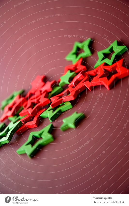 christmas stars Arrange Decoration Star (Symbol) Christmas & Advent Christmas decoration Christmas star Fantastic Brown Green Red Moody Deserted Copy Space top