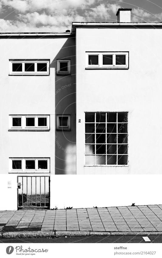 Rectangle in Stuttgart House (Residential Structure) Facade Living or residing Contrast Modern architecture Black & white photo Exterior shot Deserted