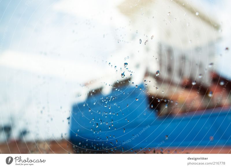 Low Seasonal Harbour Tour Water Drops of water Sky Climate Weather Bad weather Rain Navigation Container ship Drizzle Sightseeing Harbour tour Colour photo