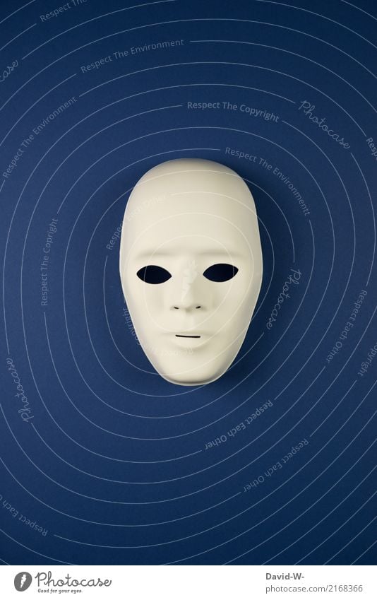 paint anonymous Lifestyle Style Design Human being Masculine Man Adults Youth (Young adults) Head Face 1 Observe Anonymous Mask Masked ball Blue Male likeness