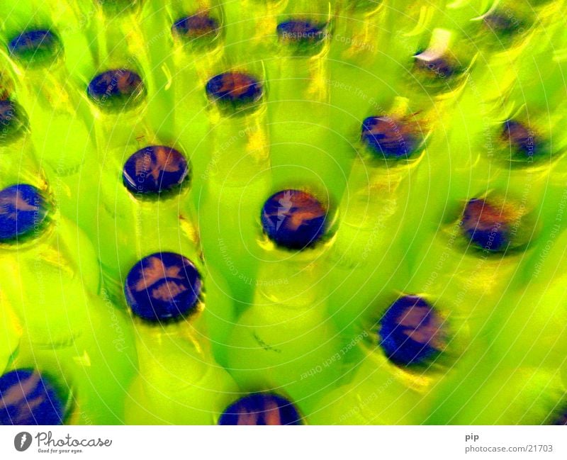 through the glasses of the promille Multiple Alcoholic drinks Pattern Multicoloured Green Yellow Greeny-yellow Blue Alcohol-fueled Obscure Colour Bottle Many