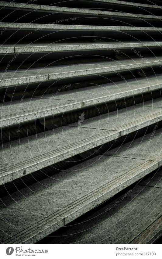 Up/Down? Deserted Manmade structures Architecture Stairs Stone Dark Cold Gray Black Go up Stone steps Symmetry Geometry Detail Section of image