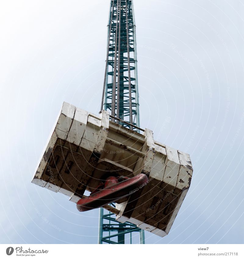 heavy filigree Construction site Metal Large Tall Above Perspective Emphasis Crane Checkmark Autocran crane hook Weight Heavy lattice mast Colour photo