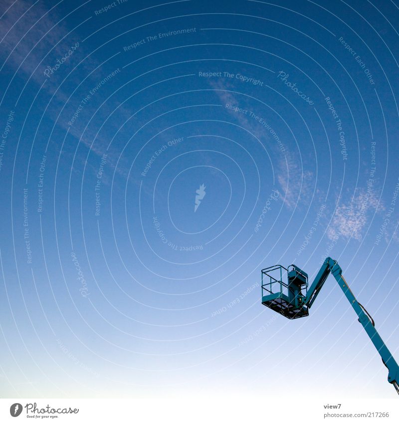 So close to heaven Construction site Machinery Sky Sky only Cloudless sky Summer Metal Steel Thin Simple Elegant Far-off places Cold Modern New Above Blue