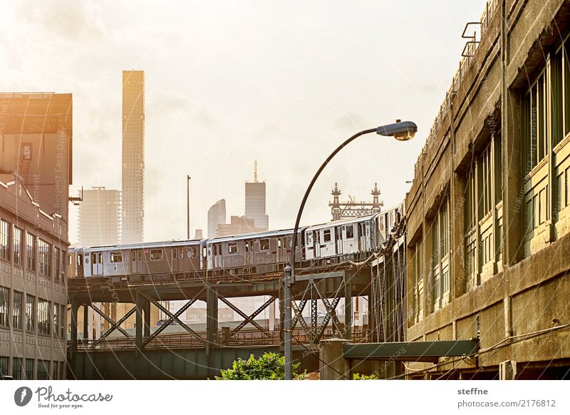 from Queens 04 New York City USA Manhattan Queensborough Bridge High-rise Skyline Summer City life Railroad Underground Mono rail