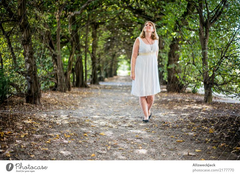 In the park 4 Colour photo Exterior shot Day Portrait photograph Copy Space bottom Forward Trip Summer Relaxation Calm Woman Feminine 1 Person Park Nature Tree
