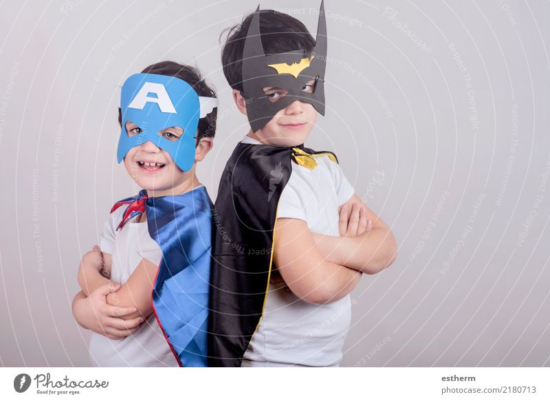 Children disguised as superheros Lifestyle Party Event Feasts & Celebrations Carnival Hallowe'en Human being Masculine Toddler Boy (child) Brothers and sisters