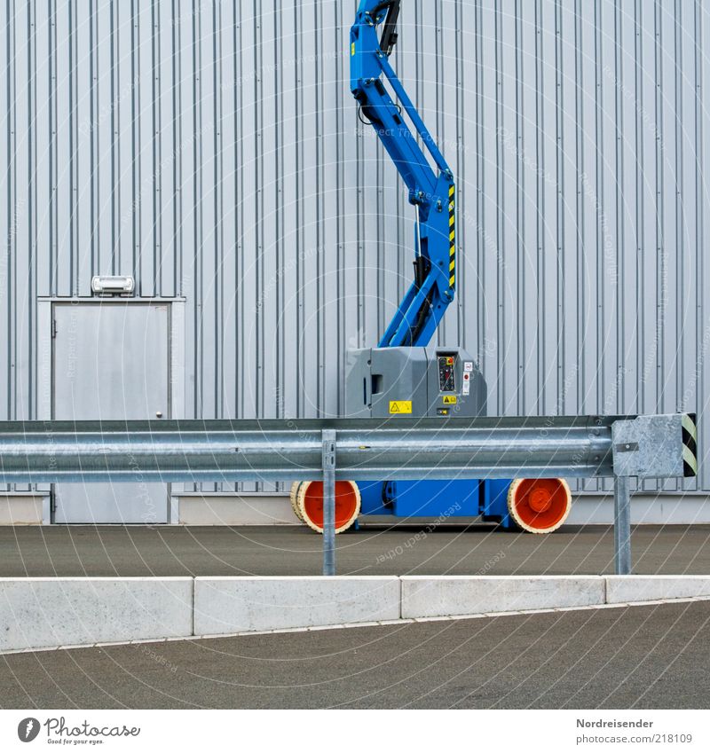 My tripod trolley Factory Economy Services Technology Industry Architecture Facade Safety Hydraulic lift Colour photo Exterior shot Deserted Copy Space left
