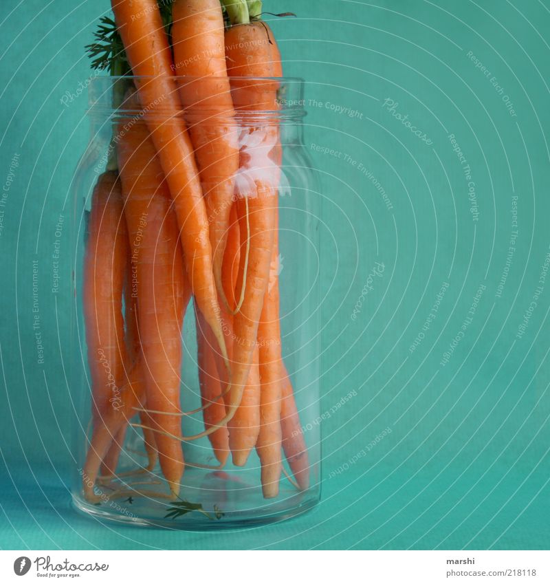 fully organic Food Vegetable Nutrition Carrot Glass Blue Orange Organic produce Vitamin Colour photo Interior shot Keep Exceptional Multiple Deserted