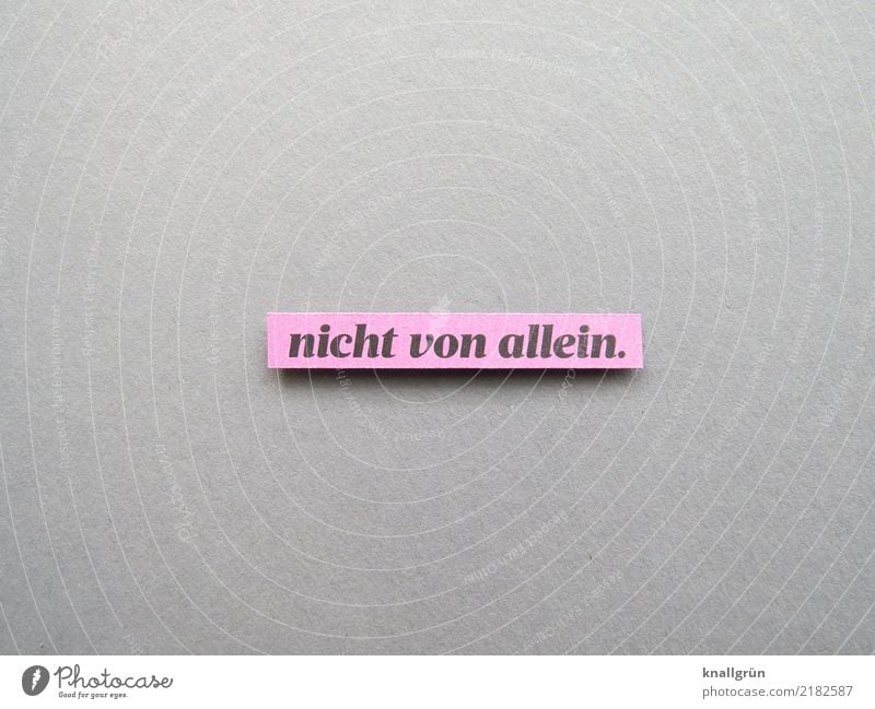 not by itself. Characters Signs and labeling Communicate Sharp-edged Gray Pink Black Emotions Colour photo Studio shot Deserted Copy Space left Copy Space right