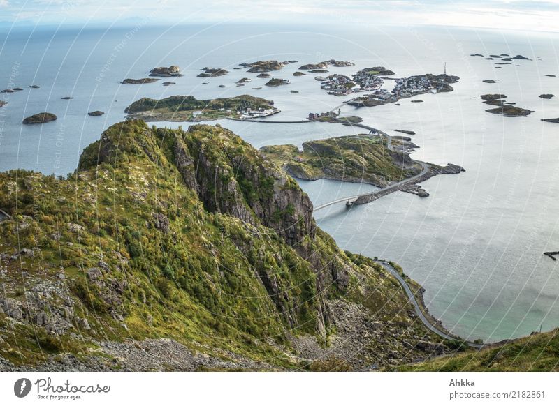 Hennigsvær, Lofoten, island archipelago with complex infrastructure Vacation & Travel Adventure Far-off places Freedom Ocean Climbing Mountaineering Environment