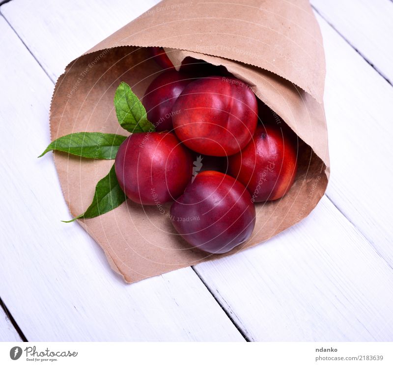 ripe red peaches Fruit Vegetarian diet Diet Summer Garden Nature Paper Fresh Natural Juicy Green Red White Peach background food agriculture Organic close