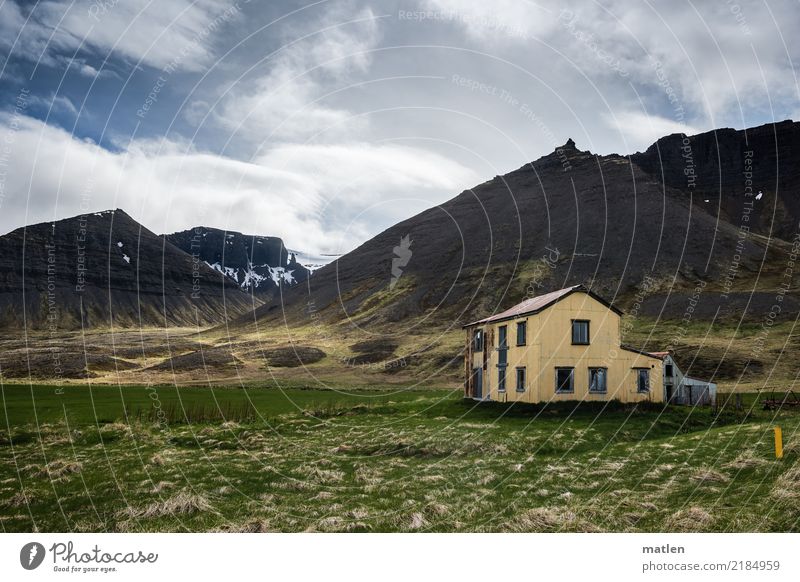 forsake sb./sth. Nature Landscape Plant Sky Clouds Spring Beautiful weather Wind Grass Meadow Rock Mountain Fjord Deserted House (Residential Structure) Ruin