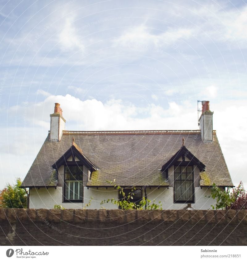 Neighbour's Cottage Luxury Sky Clouds Aberdeen Scotland House (Residential Structure) Dream house Building Architecture Window Door Roof Chimney Oriel window