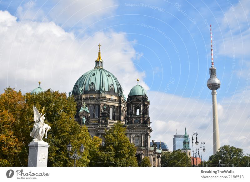 View of Berlin Cathedral and Television Tower Vacation & Travel Tourism Trip Sightseeing City trip Summer Sculpture Architecture Autumn Television tower