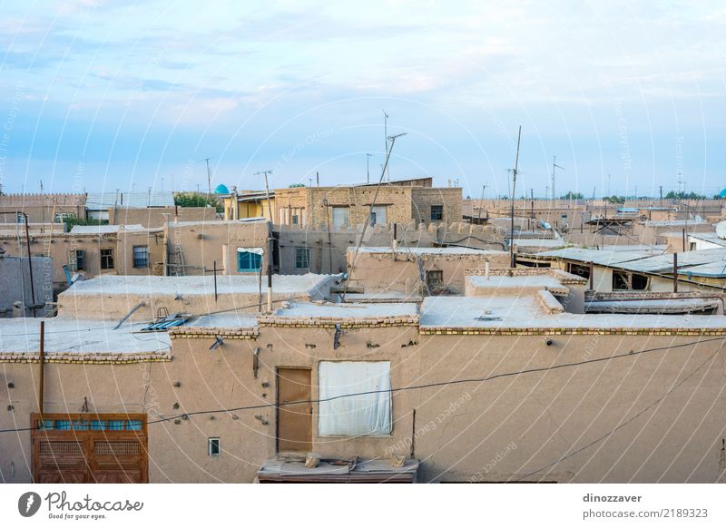 Mud houses in Khiva downtown Style Design Tourism Decoration Art Town Old town Architecture Ornament Large Colour Religion and faith Tradition Uzbekistan Islam