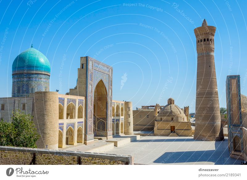 Kalyan minaret and Mir i Arab mosque, Bukhara Design Vacation & Travel Art Culture Building Architecture Facade Monument Brick Ornament Colour
