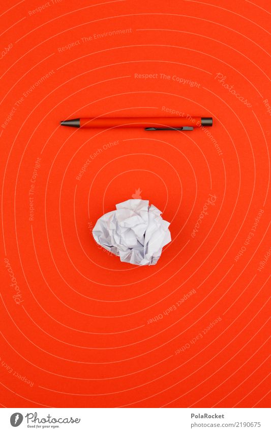 #AS# work tools Art Write Esthetic Wastepaper basket Paper Pen Ballpoint pen Creativity Idea Brainstorming Waste paper Blue Wrinkles Colour photo Multicoloured
