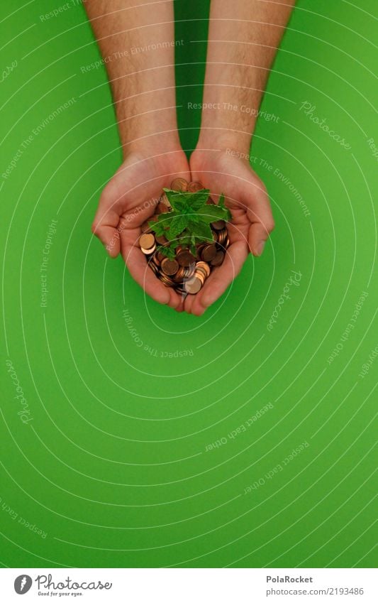 #AS# ecological investment Money Kitsch Investor Coin Financial backer Share pay interest Savings book Ecological Sustainability Green Hand To hold on