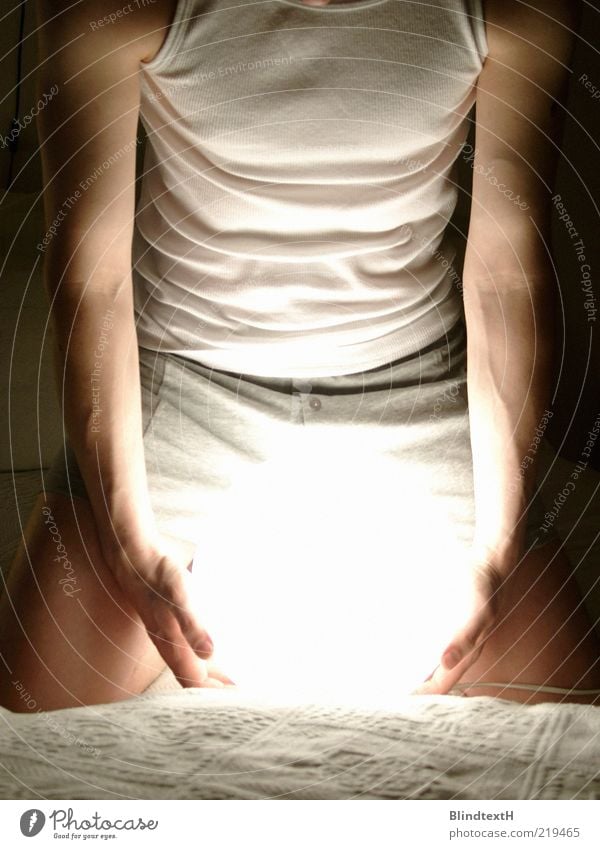 blazing hot Skin Calm Masculine Man Adults 1 Human being Clothing Underwear Kneel Illuminate Bright White Moody Colour photo Subdued colour Interior shot Detail