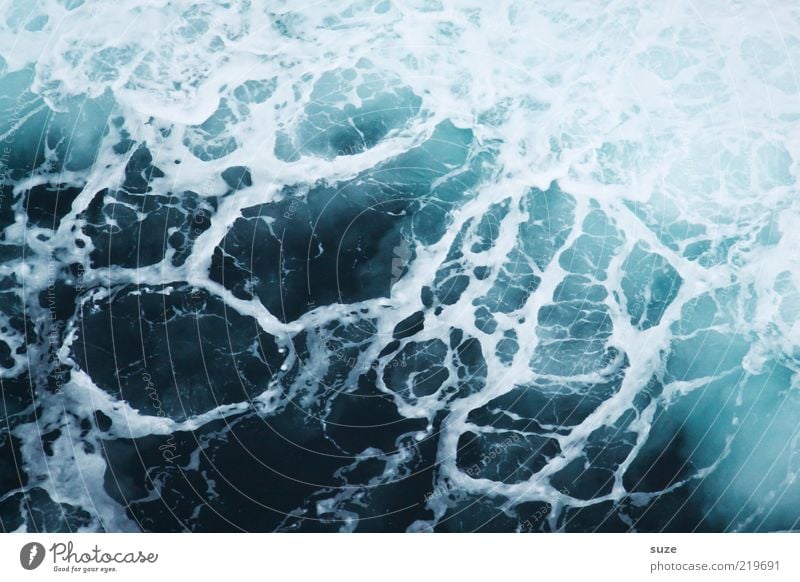 View down Ocean Environment Nature Elements Water Waves Dark Cold Blue Surface of water Deep Foam Colour photo Subdued colour Exterior shot Abstract