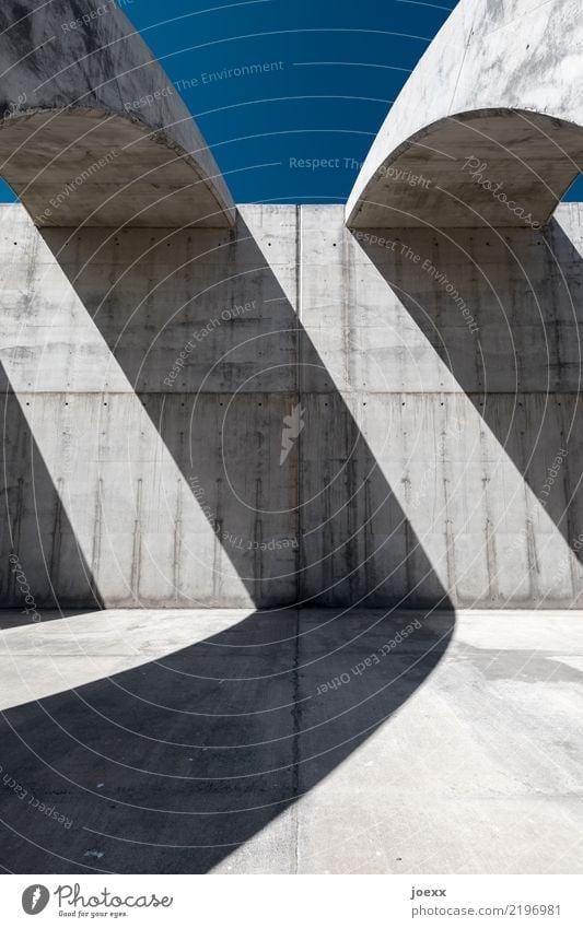 > Manmade structures Architecture Wall (barrier) Wall (building) Concrete Esthetic Large Tall Cold Blue Gray Modern Colour photo Subdued colour Deserted Day
