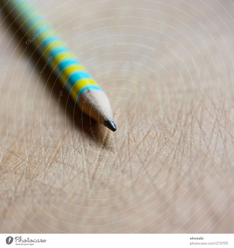 pencil Pen Wood Pencil Colour photo Copy Space bottom Shallow depth of field Copy Space right Scratch Board Stationery Striped Point Deserted