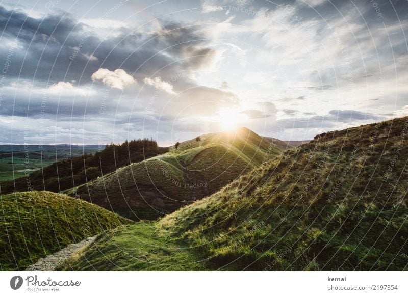 Sunset over Mam Tor Lifestyle Harmonious Well-being Contentment Senses Relaxation Calm Leisure and hobbies Vacation & Travel Trip Adventure Far-off places