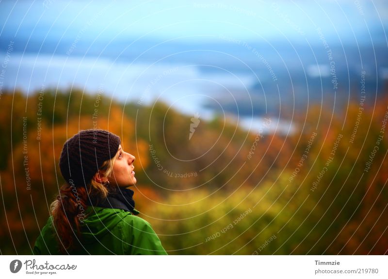 Indian summer melancholy Harmonious Relaxation Calm Vacation & Travel Trip Far-off places Freedom Mountain Hiking Indian Summer Human being Feminine Young woman