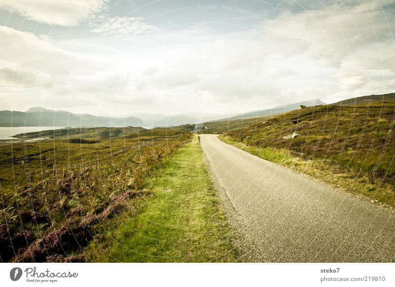 Road to nowhere Field Hill Mountain Street Discover Vacation & Travel Loneliness End Infinity Scotland Highlands Far-off places Right ahead Colour photo